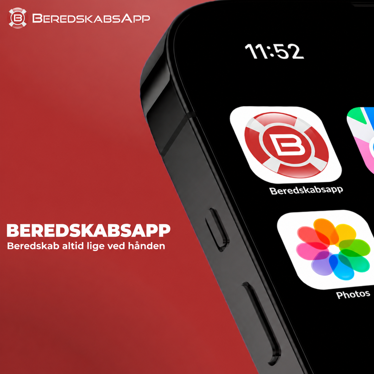 Beredskabsapp på mobiltelefon. Beredskab altid lige ved hånden.