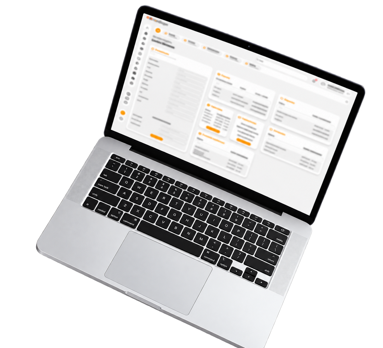 Laptop displaying the IMS system